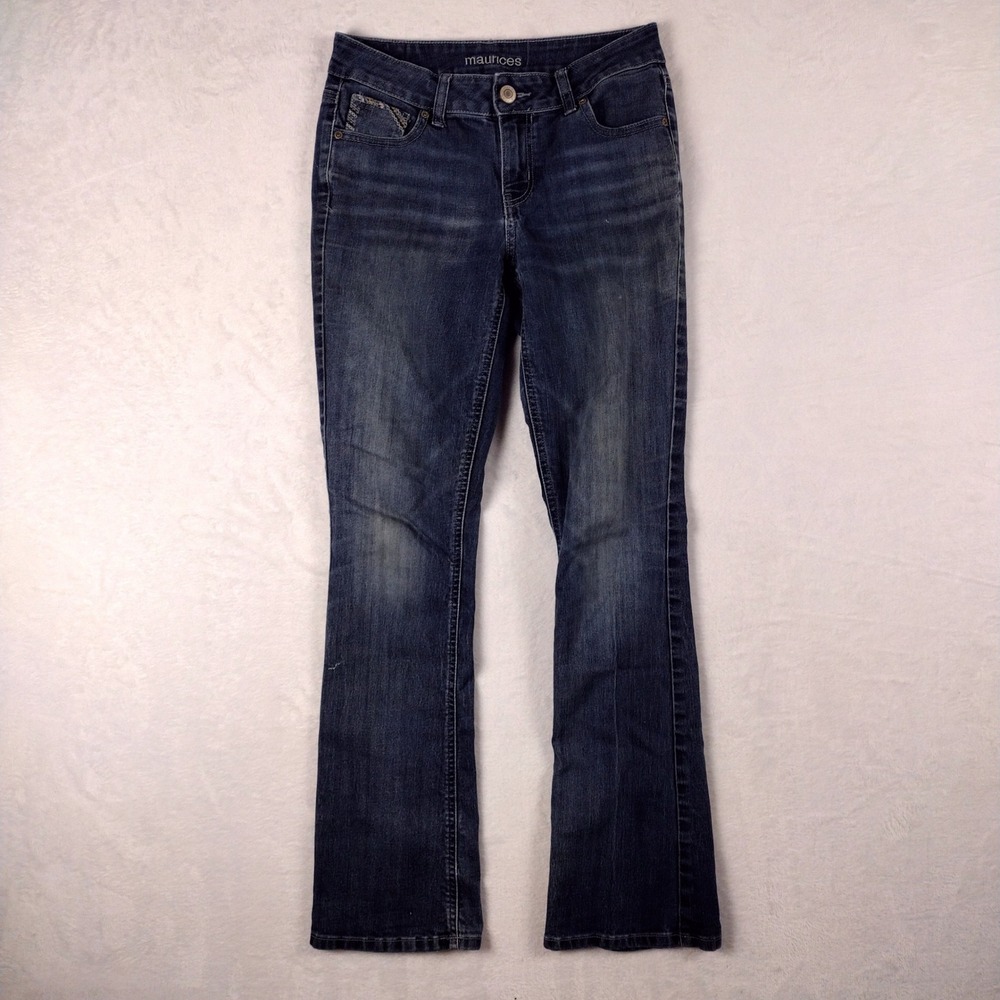 Maurices Womens Dark Wash Bootcut Jeans Blue Size 4 Regular Stretch Denim